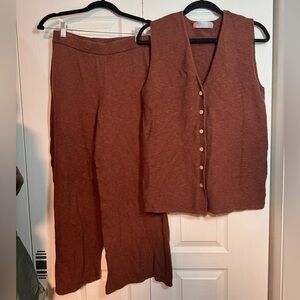 Brown Free People beach two piece top and bottom set size small